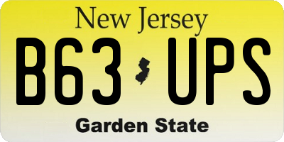 NJ license plate B63UPS