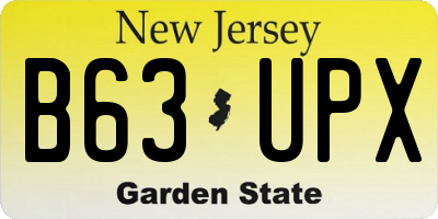 NJ license plate B63UPX