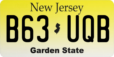 NJ license plate B63UQB