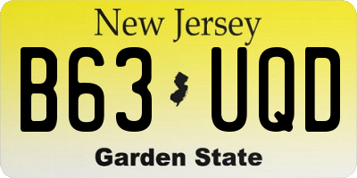 NJ license plate B63UQD