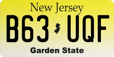 NJ license plate B63UQF