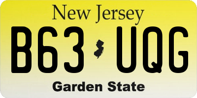NJ license plate B63UQG