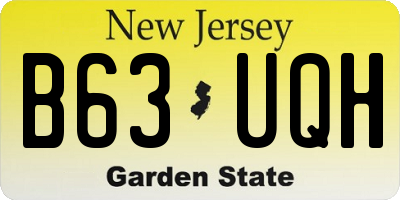 NJ license plate B63UQH