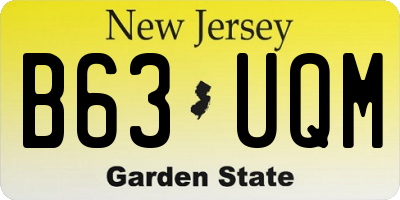 NJ license plate B63UQM