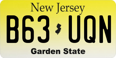 NJ license plate B63UQN