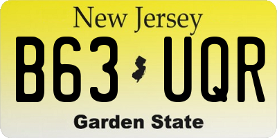 NJ license plate B63UQR