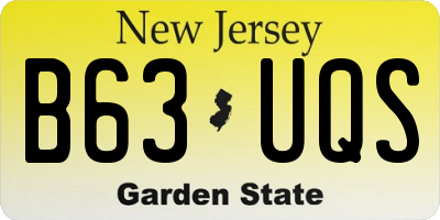 NJ license plate B63UQS