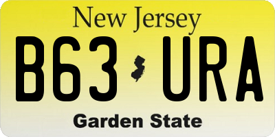 NJ license plate B63URA