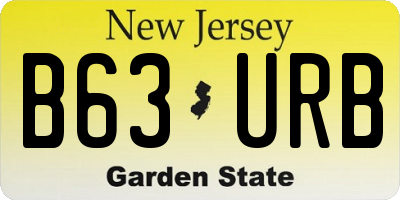 NJ license plate B63URB
