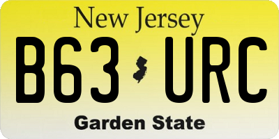 NJ license plate B63URC