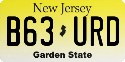 NJ license plate B63URD