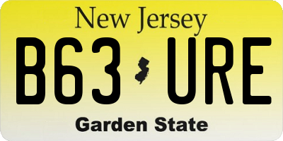 NJ license plate B63URE