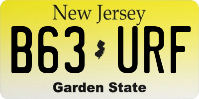 NJ license plate B63URF