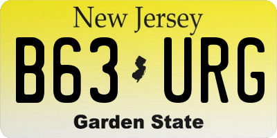 NJ license plate B63URG