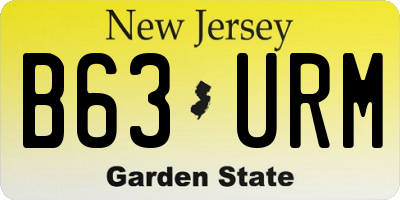 NJ license plate B63URM