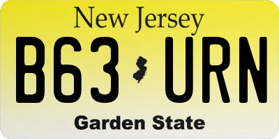 NJ license plate B63URN