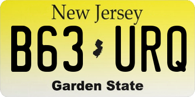 NJ license plate B63URQ
