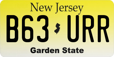 NJ license plate B63URR