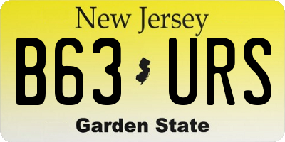 NJ license plate B63URS