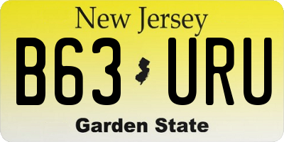 NJ license plate B63URU