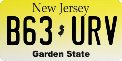 NJ license plate B63URV