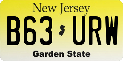 NJ license plate B63URW