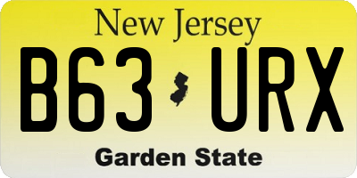 NJ license plate B63URX