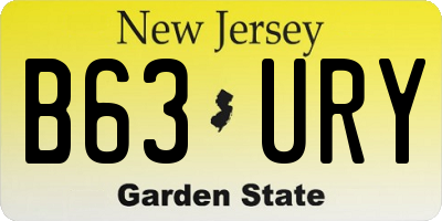 NJ license plate B63URY