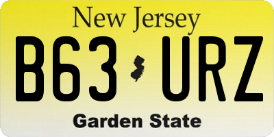 NJ license plate B63URZ