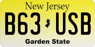 NJ license plate B63USB
