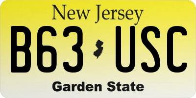 NJ license plate B63USC