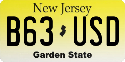 NJ license plate B63USD