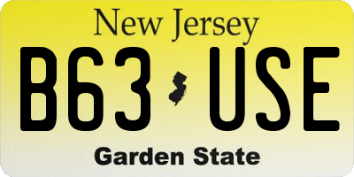 NJ license plate B63USE