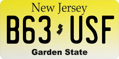 NJ license plate B63USF