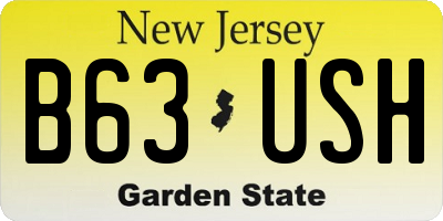 NJ license plate B63USH