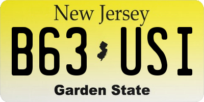 NJ license plate B63USI