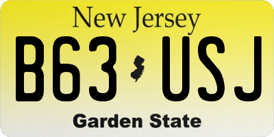 NJ license plate B63USJ