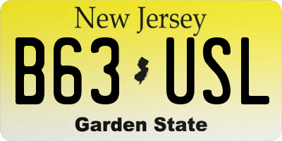 NJ license plate B63USL