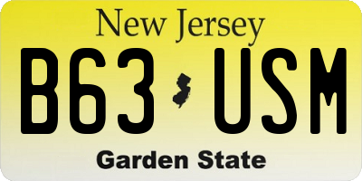 NJ license plate B63USM