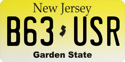 NJ license plate B63USR