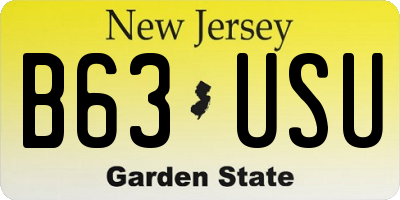 NJ license plate B63USU