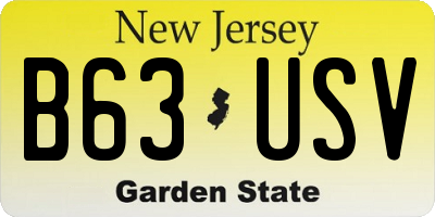 NJ license plate B63USV
