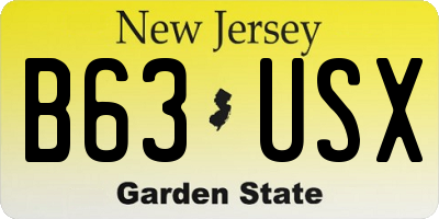 NJ license plate B63USX