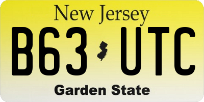 NJ license plate B63UTC