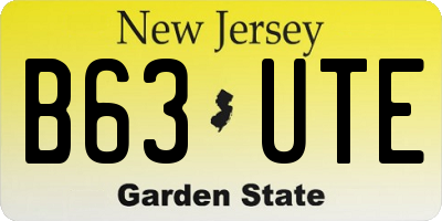 NJ license plate B63UTE