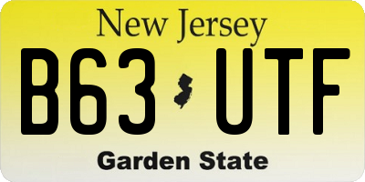 NJ license plate B63UTF