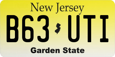 NJ license plate B63UTI
