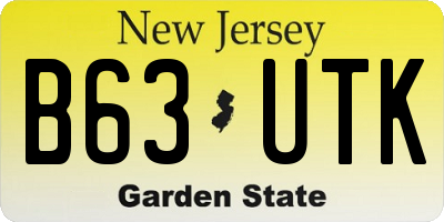 NJ license plate B63UTK