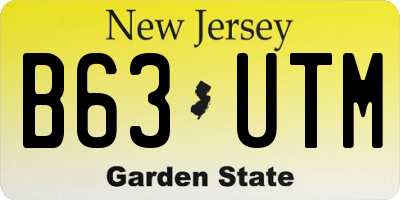 NJ license plate B63UTM