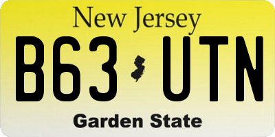 NJ license plate B63UTN